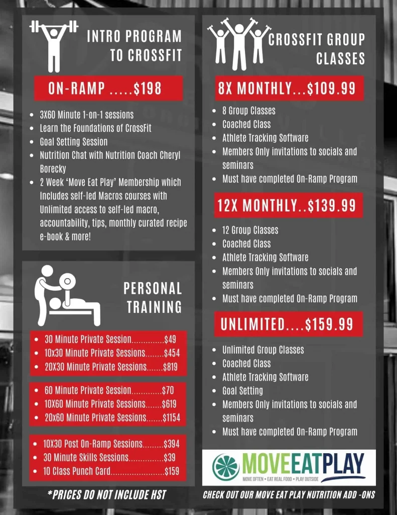 PROGRAM PRICING CROSSFIT 24
